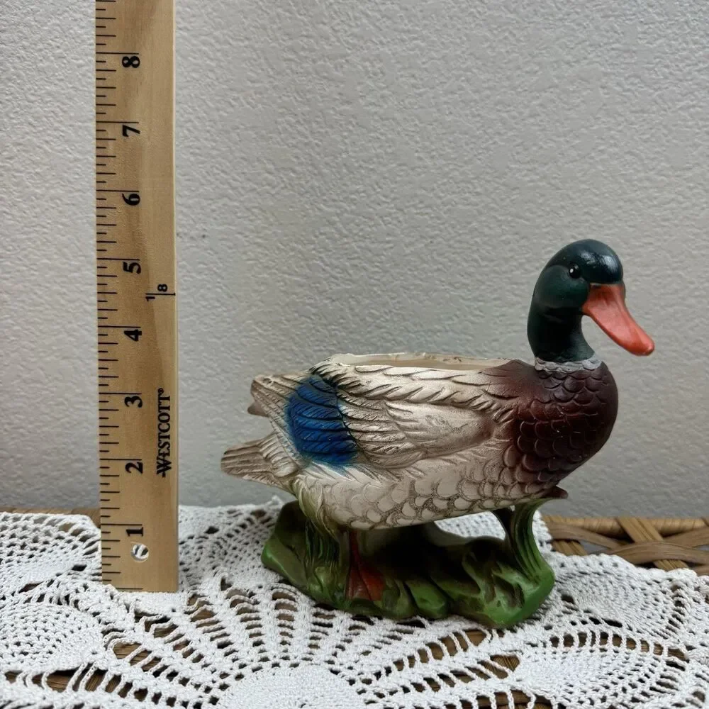 Duck Ceramic Hand Painted Planter Figurine